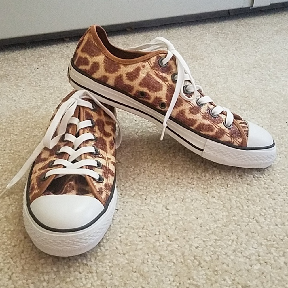 Rare sequin animal print converse